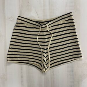 MONROW knit striped high rise soft stretchy shorts lounge travel revolve XL